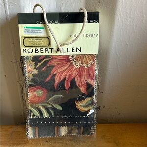 Vintage Robert Allen 30+ Pieces Upholstery Fabric Samples Book Black Charcoal